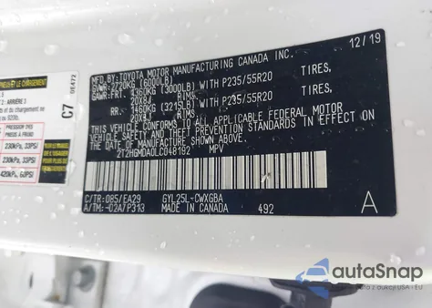 2020 Lexus Rx 450H z USA, uszkodzony, nr VIN 2T2HGMDA0LC048192